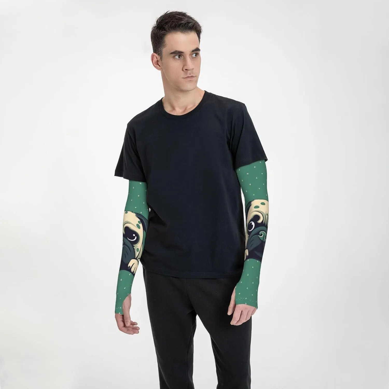 Orange Flowers Arm Sleeves for Men Women Cooling Sleeves Compression Arm Sleeve UV Blocking Protection Sleeve