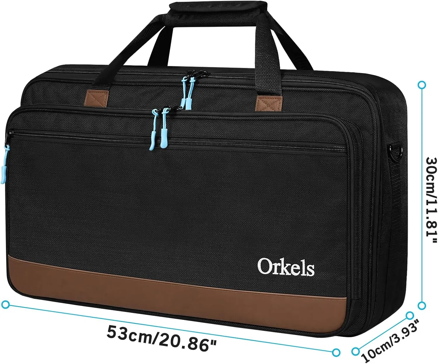 ORKELS DJ Controller Case for Pioneer DDJ FLX4, SB2, SB3, DJ 400, DJ RB - Travel Bag with Adjustable Shoulder Strap for Controller, Laptop & Cables - S-20.8''x3.9''x11.8''