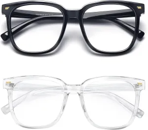 PANNER Oversized Square Blue Light Blocking Glasses for Women Men Anti Glare Reduce Eyestrain Computer Glasses