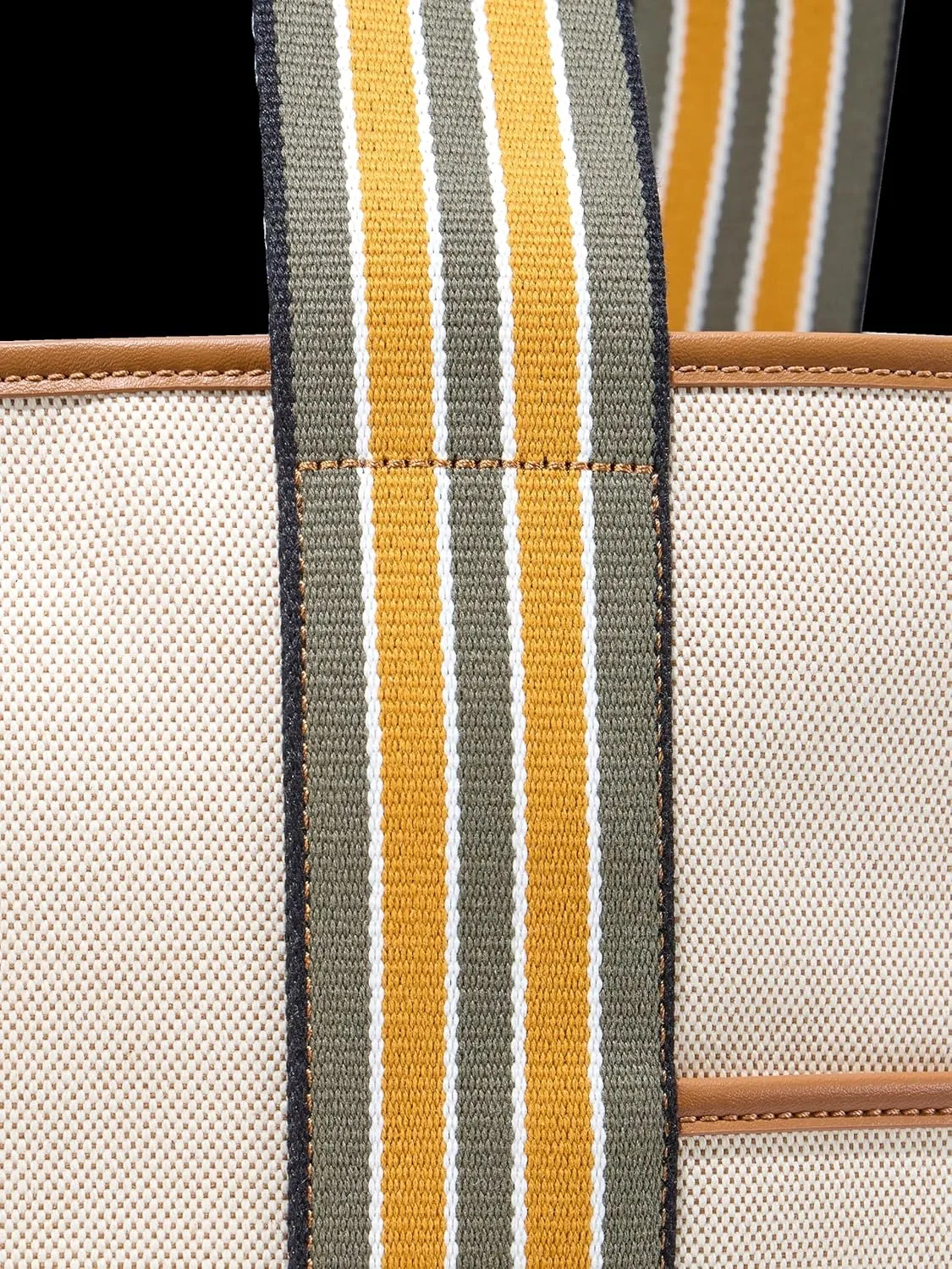 Paravel Cabana Tote Bag | Made with Recycled Canvas Material & Vegan Leather | Premium Tote Bag