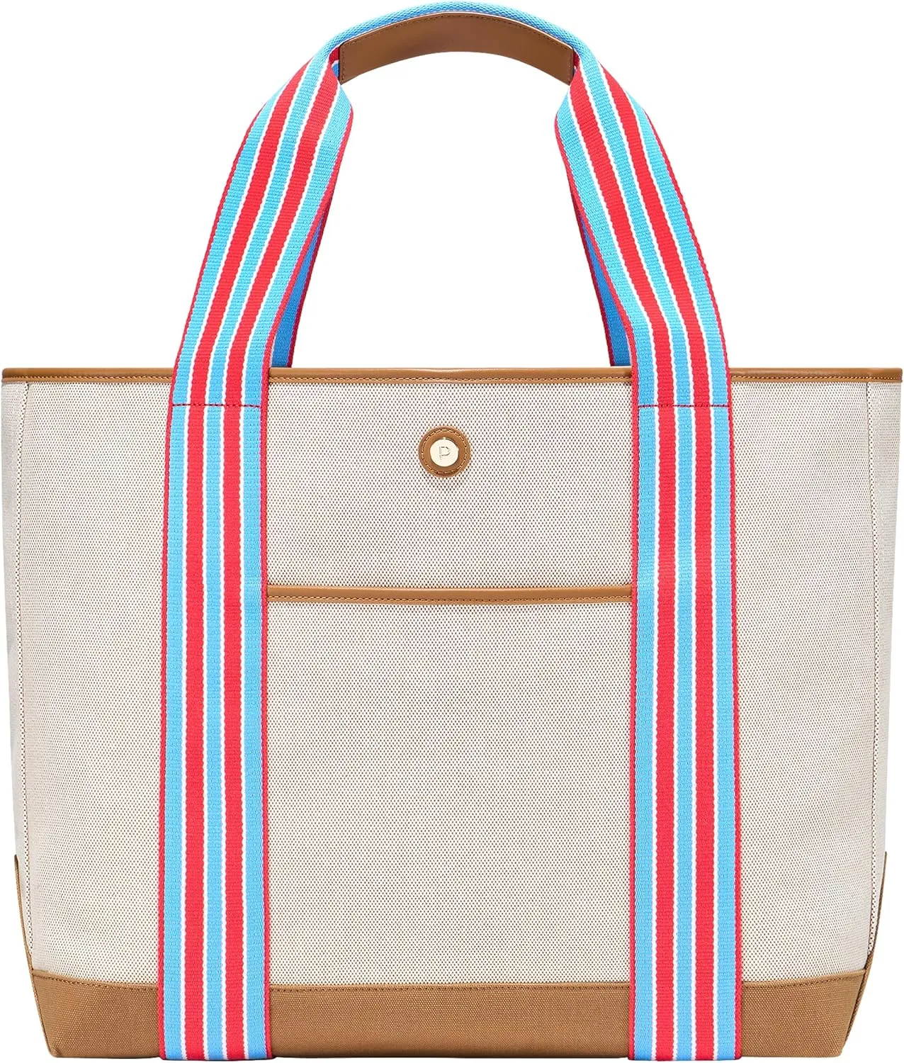 Paravel Cabana Tote Bag | Made with Recycled Canvas Material & Vegan Leather | Premium Tote Bag