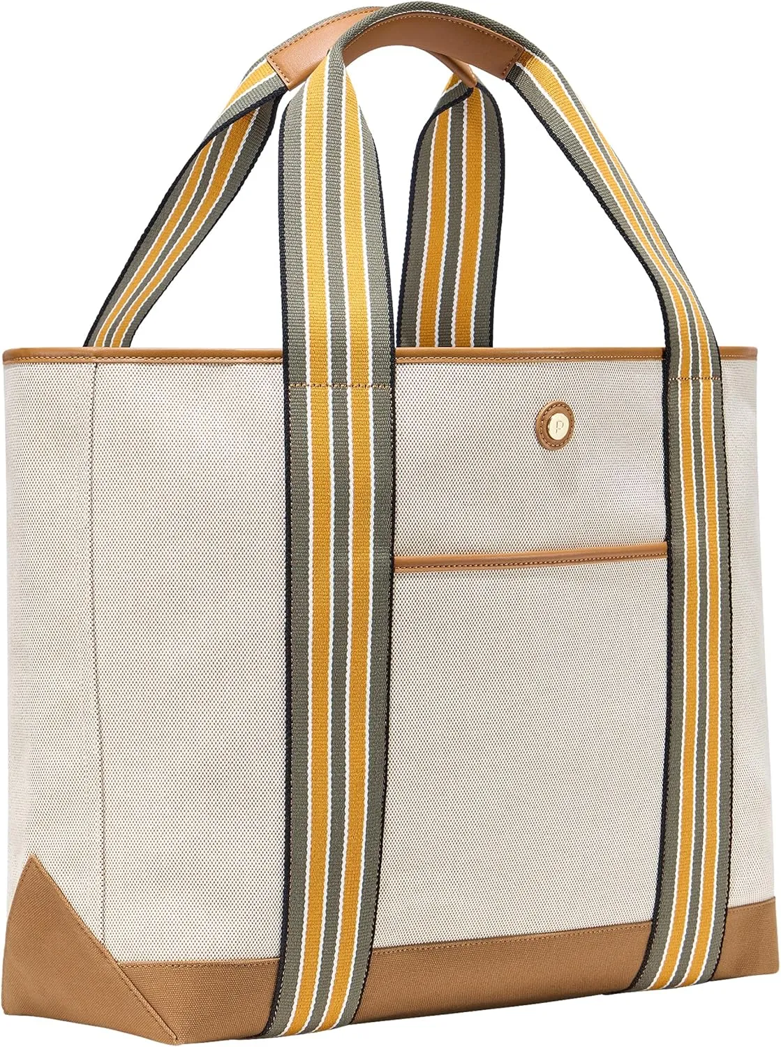 Paravel Cabana Tote Bag | Made with Recycled Canvas Material & Vegan Leather | Premium Tote Bag