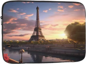 Paris Eiffel Tower France Pattern Shockproof Portable Laptop 15 inch Sleeve Bag for Men and Women - Ideal for Business Travel, School, and Daily Use