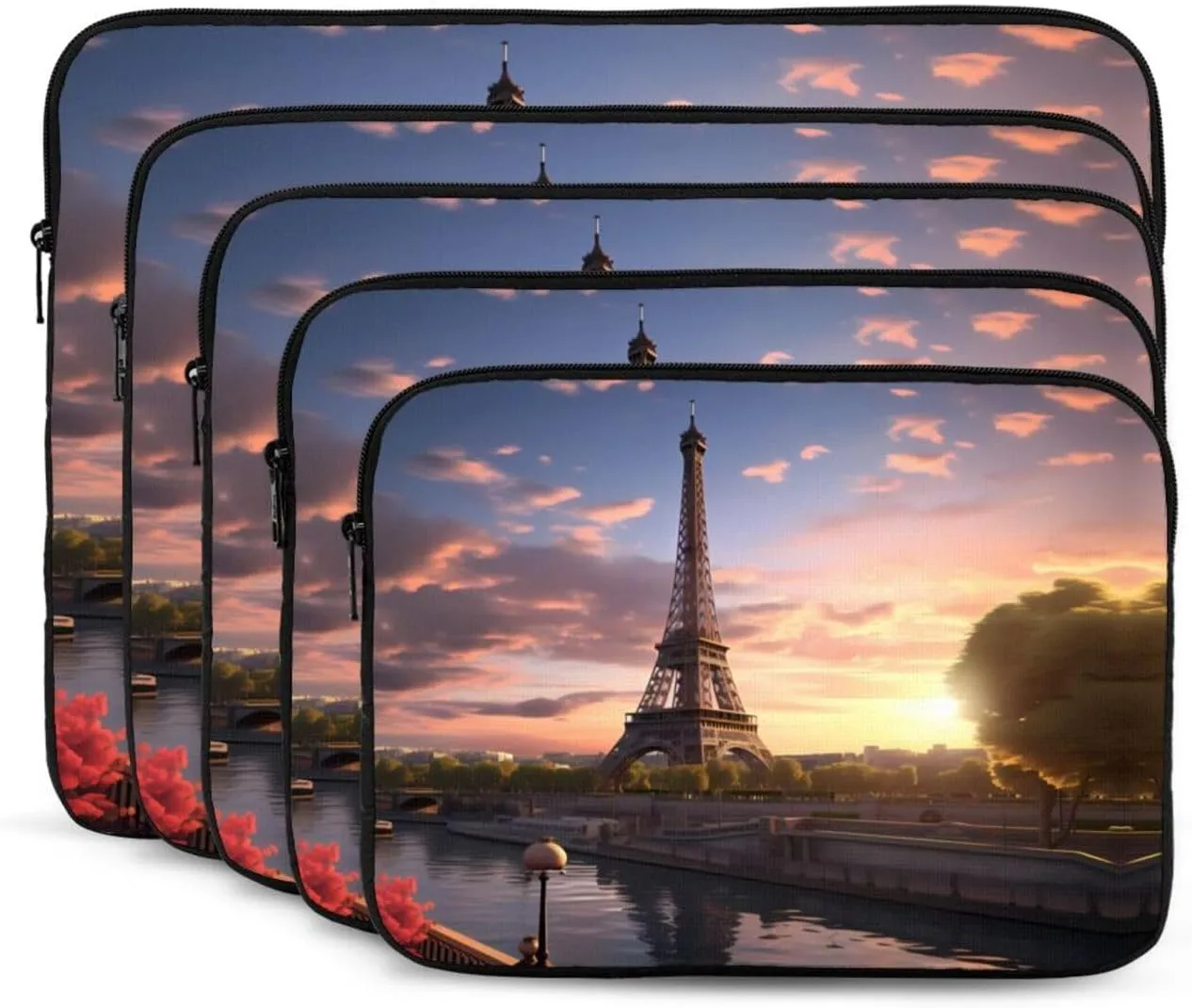 Paris Eiffel Tower France Pattern Shockproof Portable Laptop 15 inch Sleeve Bag for Men and Women - Ideal for Business Travel, School, and Daily Use