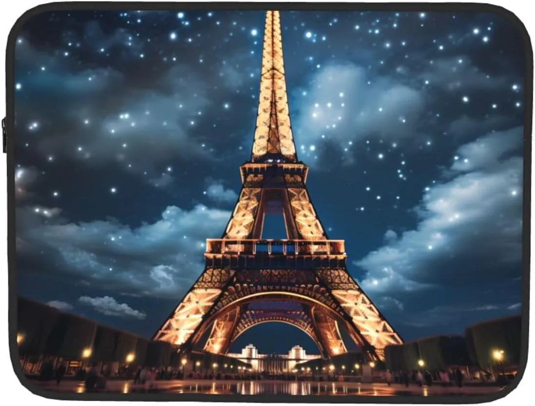 Paris Tower Pattern Shockproof Portable Laptop 15 inch Sleeve Bag for Men and Women - Ideal for Business Travel, School, and Daily Use