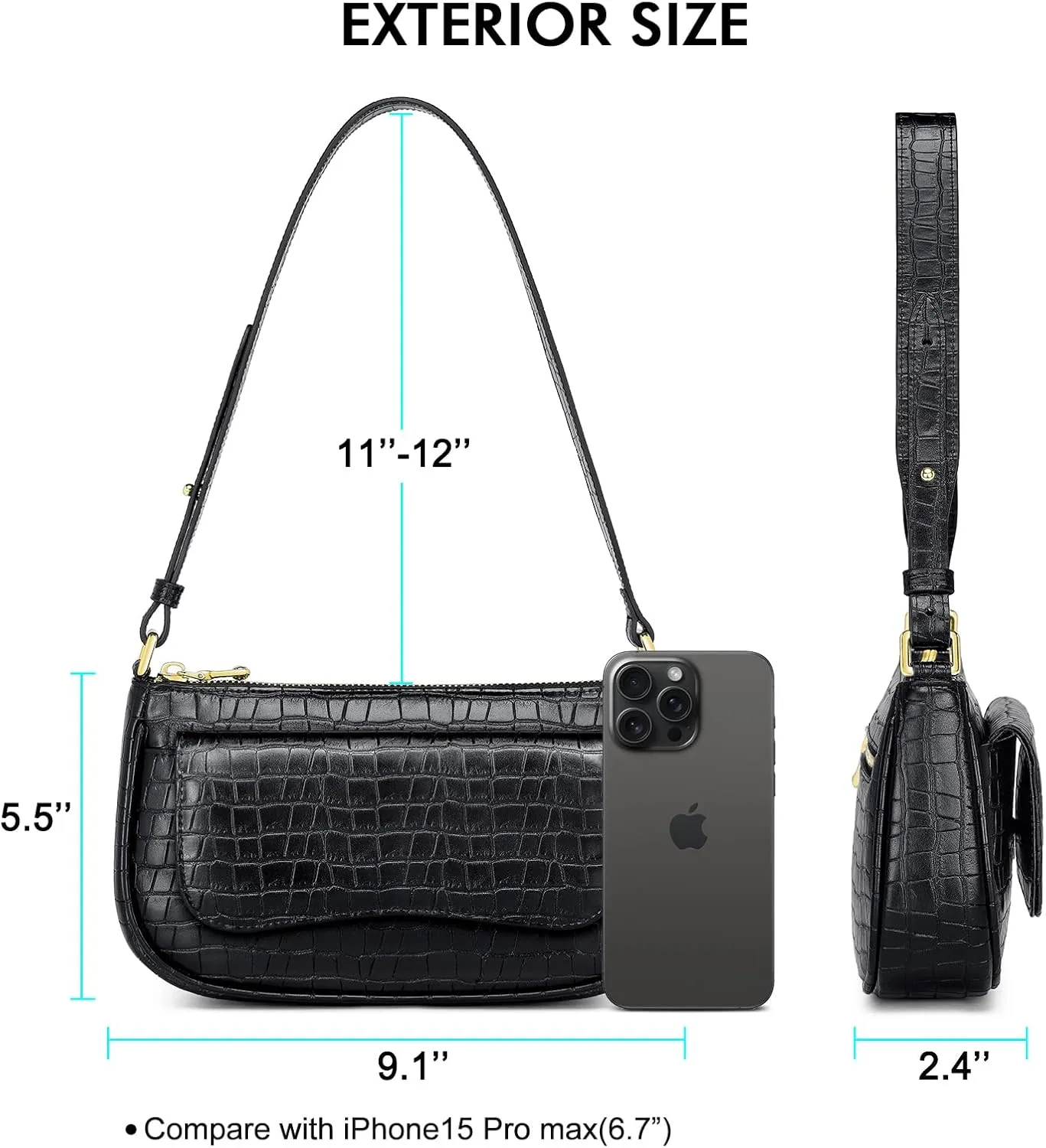 Peacocktion Shoulder Bag for Women Trendy Small Vegan Leather Crossbody Purses Handbags