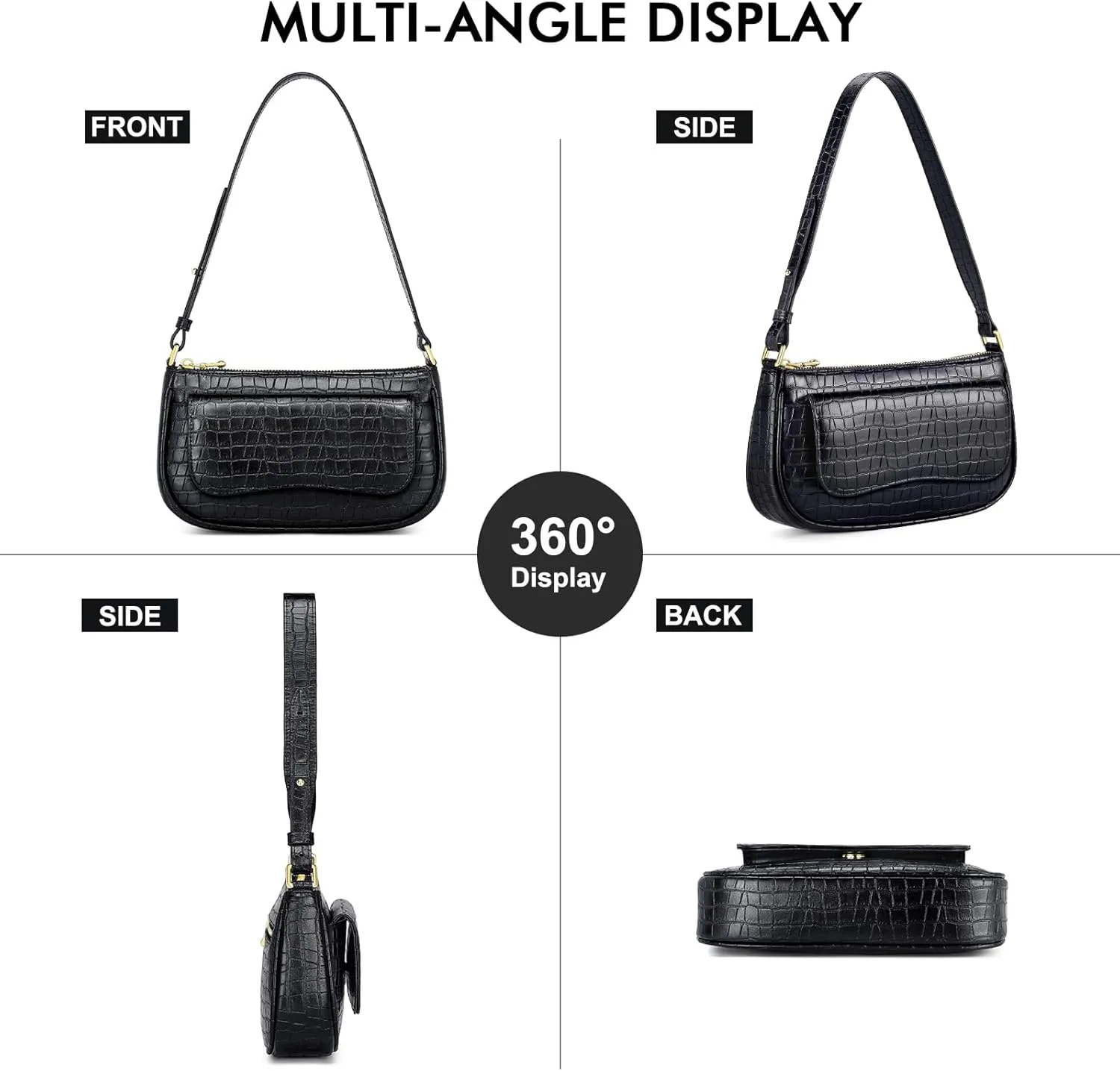 Peacocktion Shoulder Bag for Women Trendy Small Vegan Leather Crossbody Purses Handbags