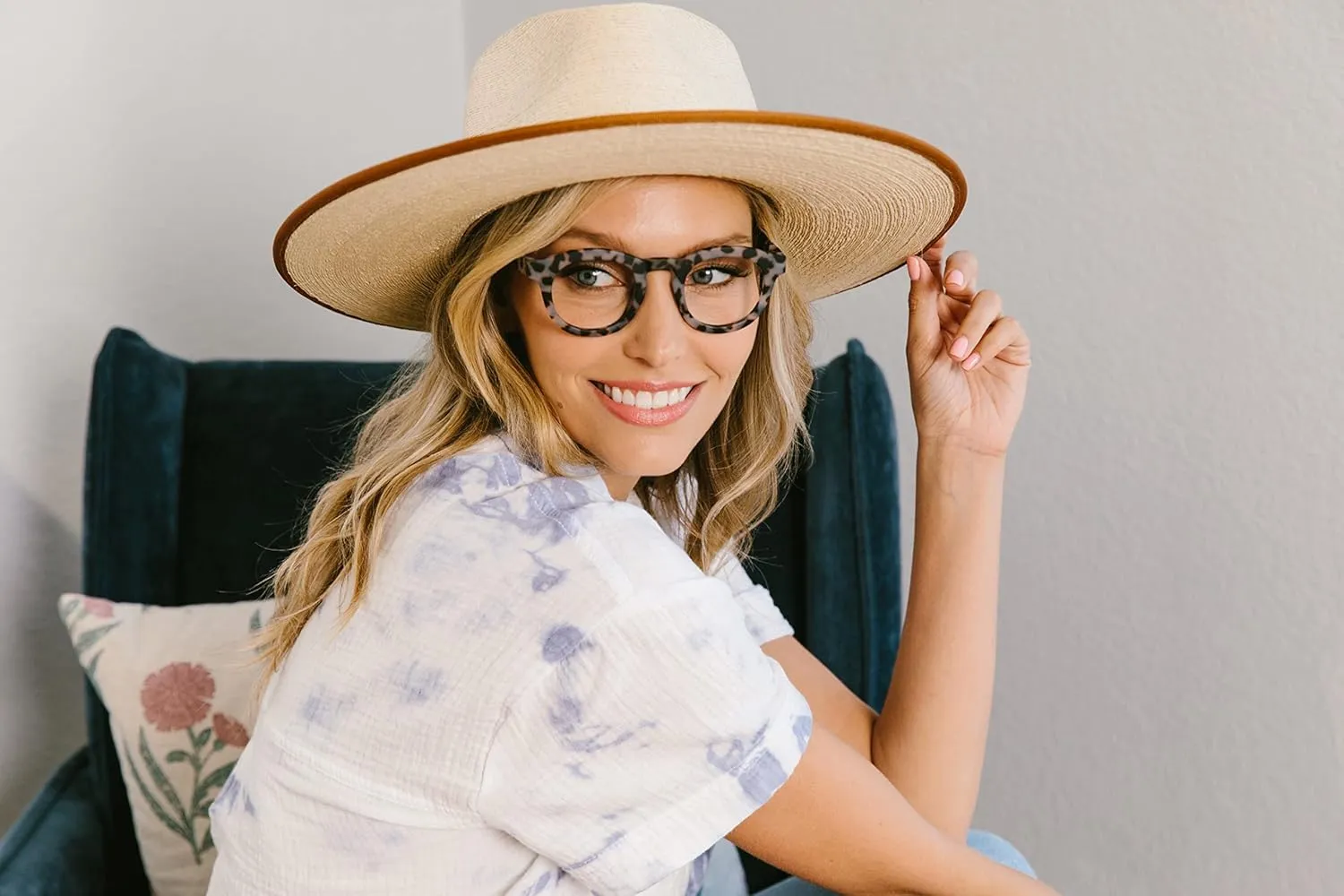 Peepers by PeeperSpecs Oprah's Favorite Women's Round Stardust Blue Light Blocking Reading Glasses and No Correction Eyewear