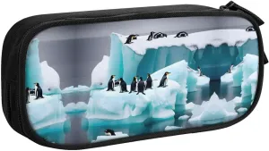 Penguins On The Iceberg Pencil Case Large Capacity Pencil Pouch Pen Bag, Stationery Pouch Pen Case for Office