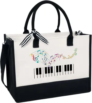Piano Canvas Tote, Musical Gifts for Pianists