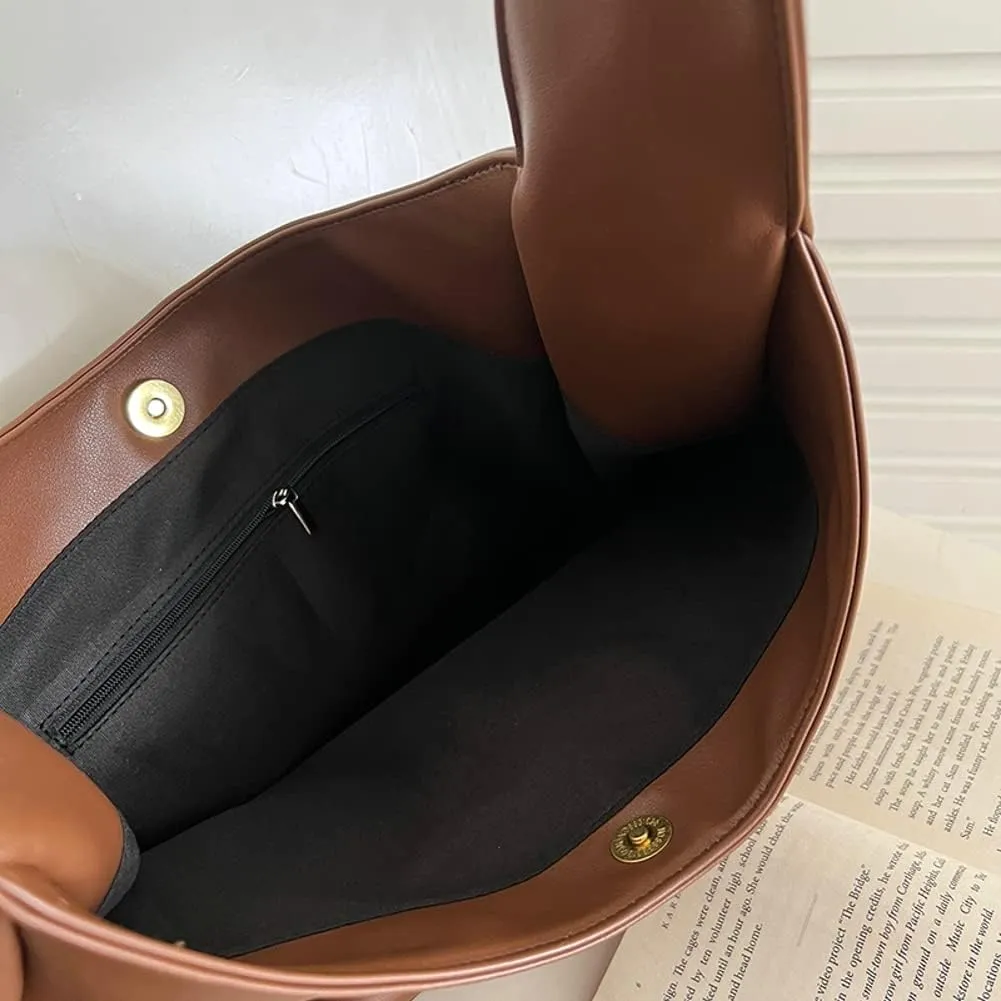 Pocadri Women Tote Handbags Chic Vegan Leather Tote Bag Purse Stylish Casual Trendy Large Soft Shoulder Bag