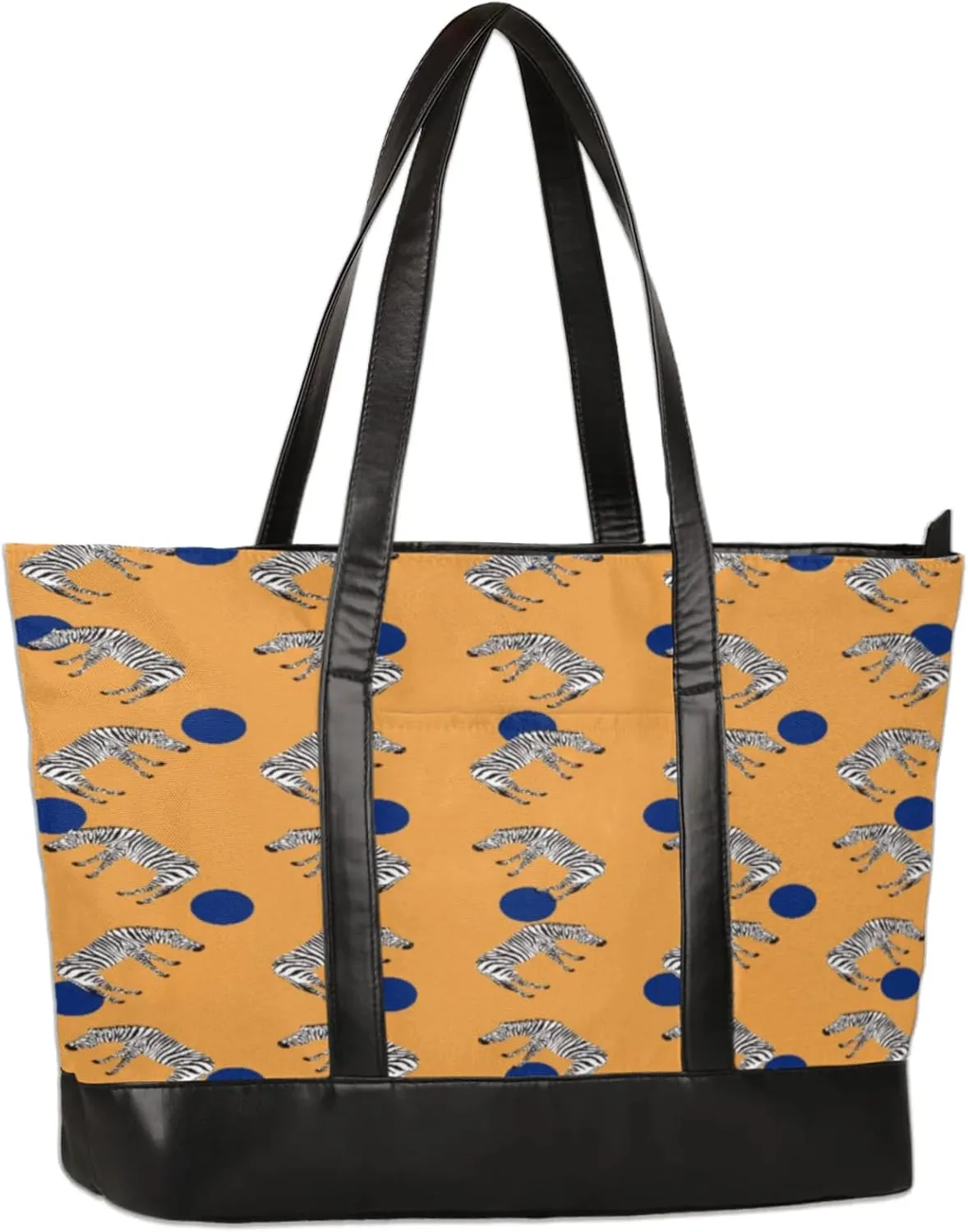 Polka Dot Zebras Laptop Tote Bag for Women Lightweight Work Purse with Multiple Compartments Fits 13-15.6 Inch Laptop Tablet Shoulder Bag for Office Travel Daily Use