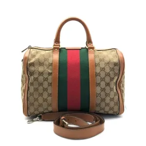 Preloved Gucci Boston Bag zz6945 Beige Canvas Two-Way