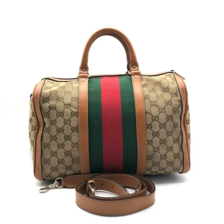 Preloved Gucci Boston Bag zz6945 Beige Canvas Two-Way