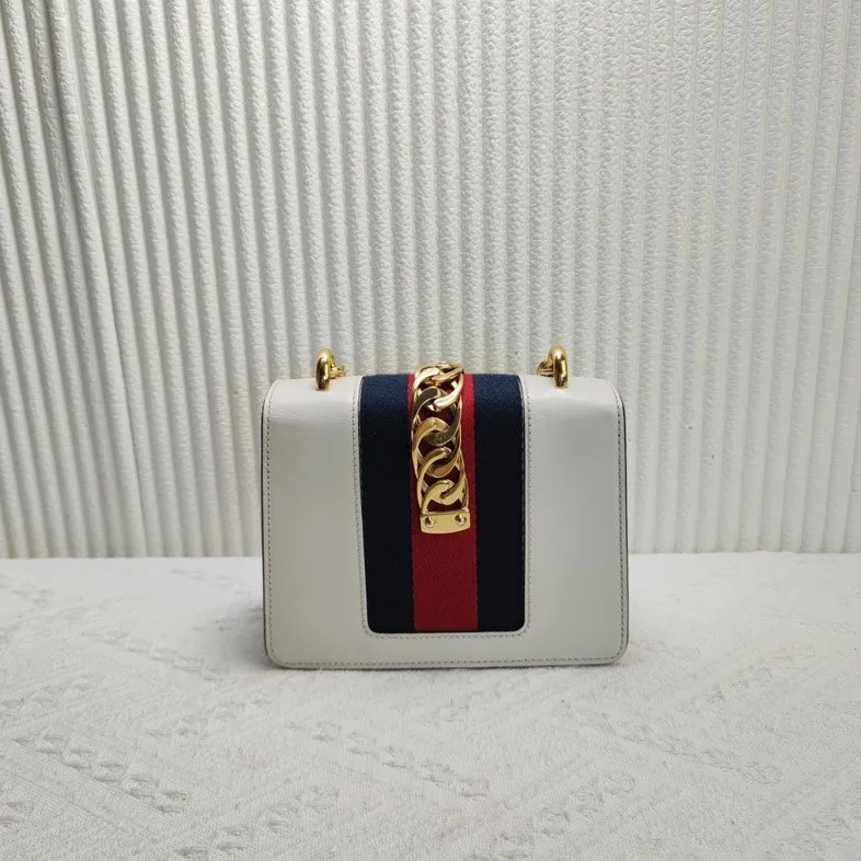 Preloved Gucci Sylvie White Leather Shoulder Bag