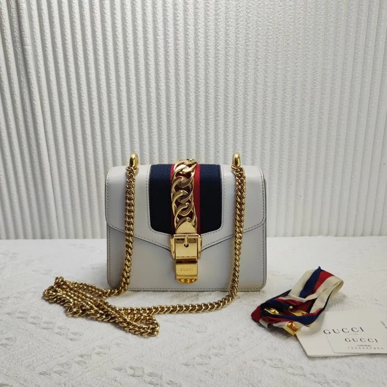 Preloved Gucci Sylvie White Leather Shoulder Bag