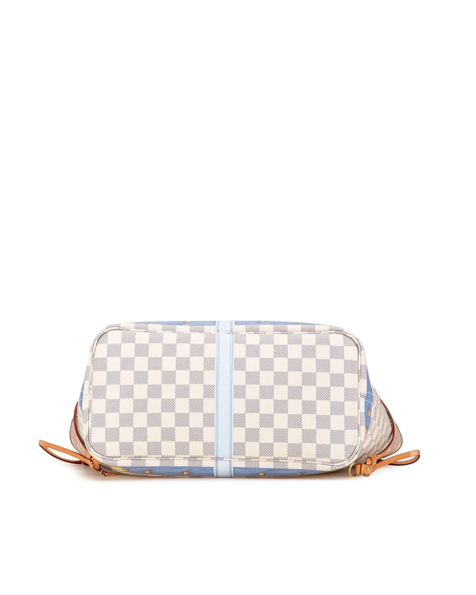 Printed Canvas Tote Bag with Leather Trim and Interior Zip Pocket