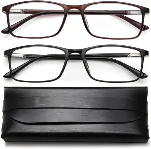 Professional Reading Glasses for Men/Women, Blue Light Blocking Computer Readers with Spring Hinges for Glare and UV Protection