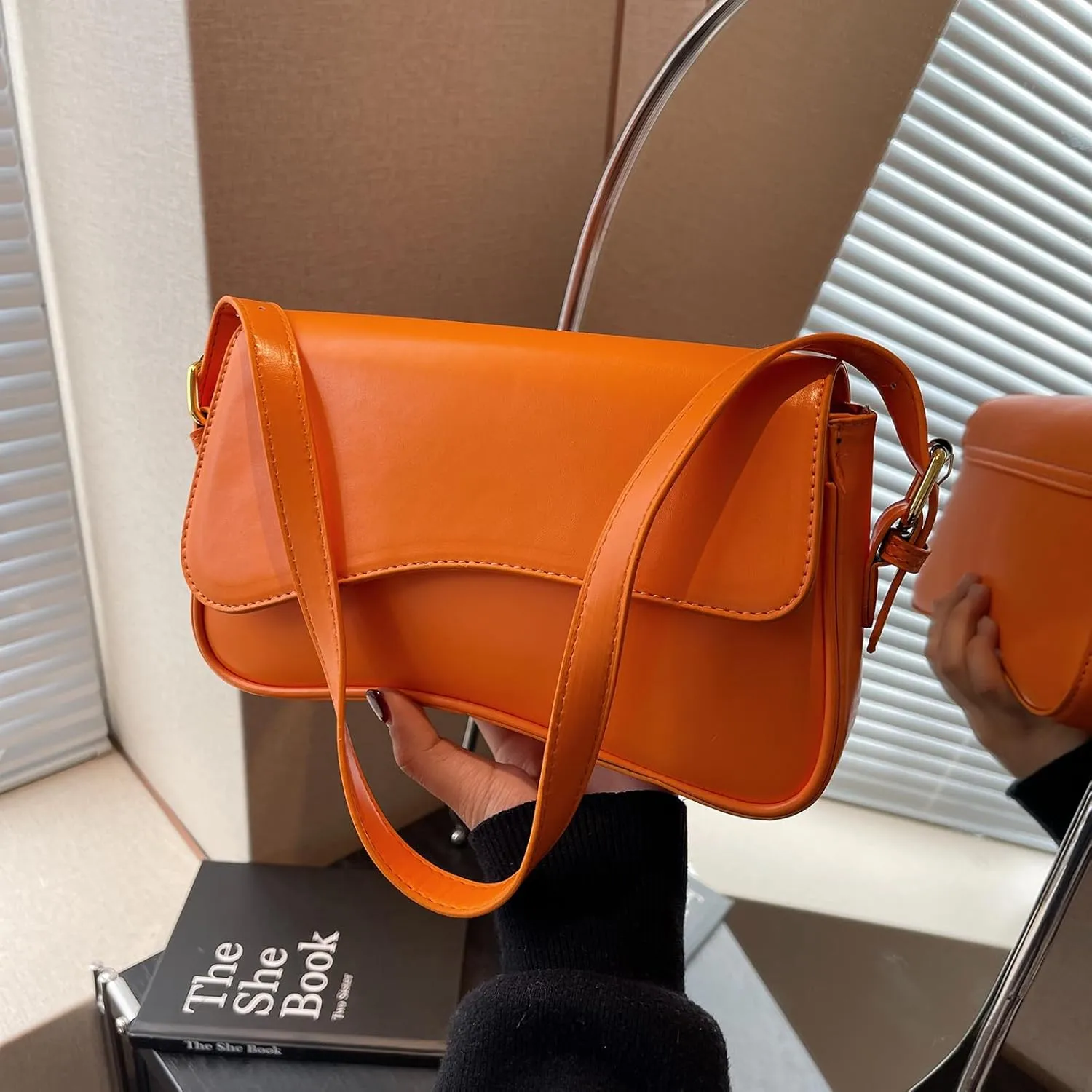 PU Leather Tote Bag for Women with 2 Removable Straps and Zipper Closure