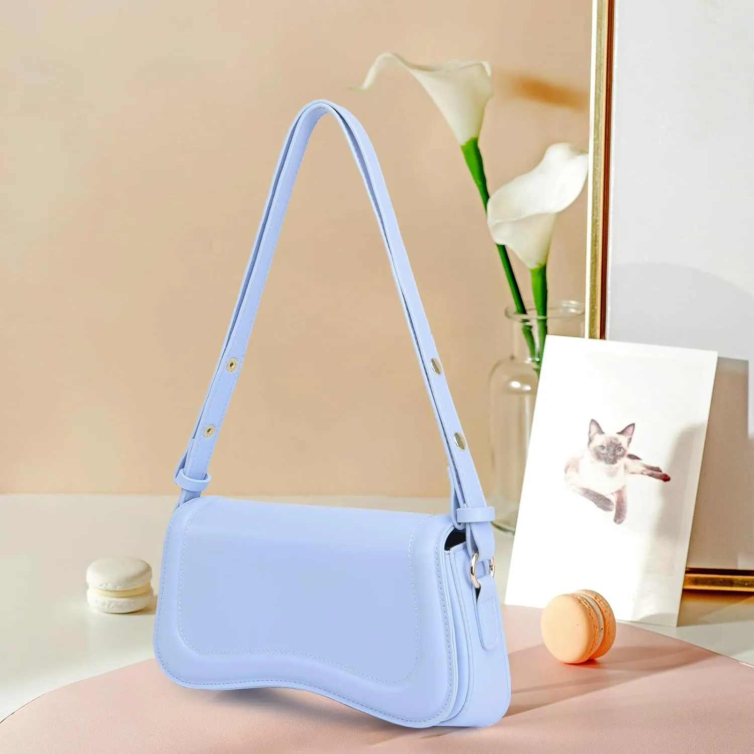 PU Leather Tote Bag for Women with 2 Removable Straps and Zipper Closure