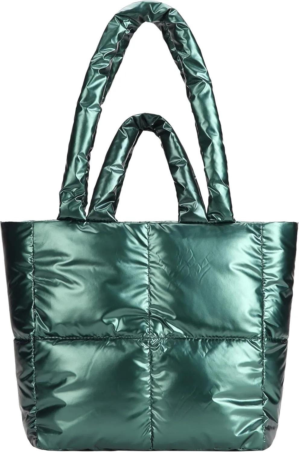 Puffer Bag Padded Puffy Tote Bag, Fluffy Lattice Handbags for Women, Quilted Puffer Tote Bag Shoulder Bag