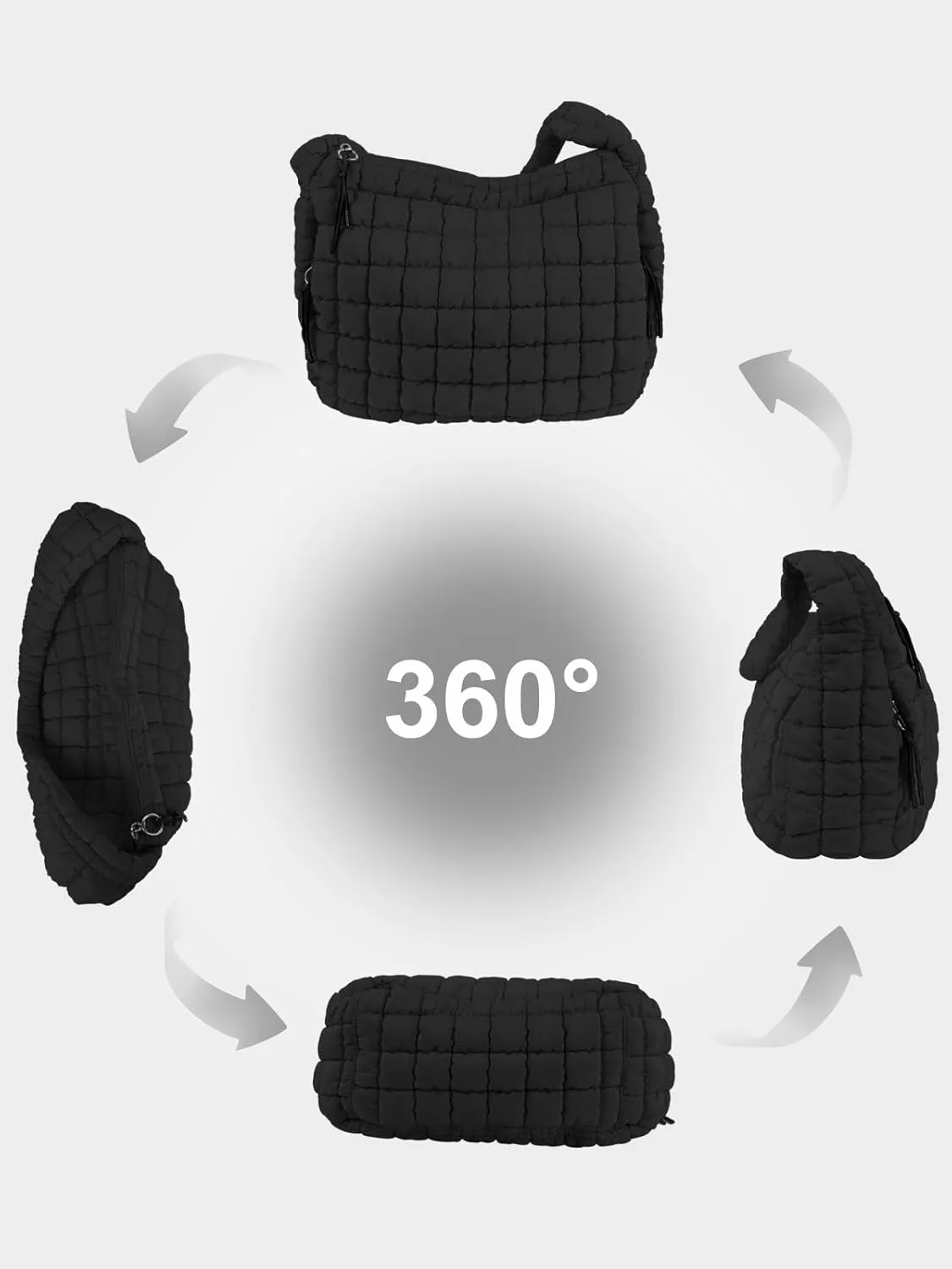 Puffer Tote Bag for Women initial Tote Bag Quilted Large Carryall Bag Puffy Cross-body Bag Hobo Handbags