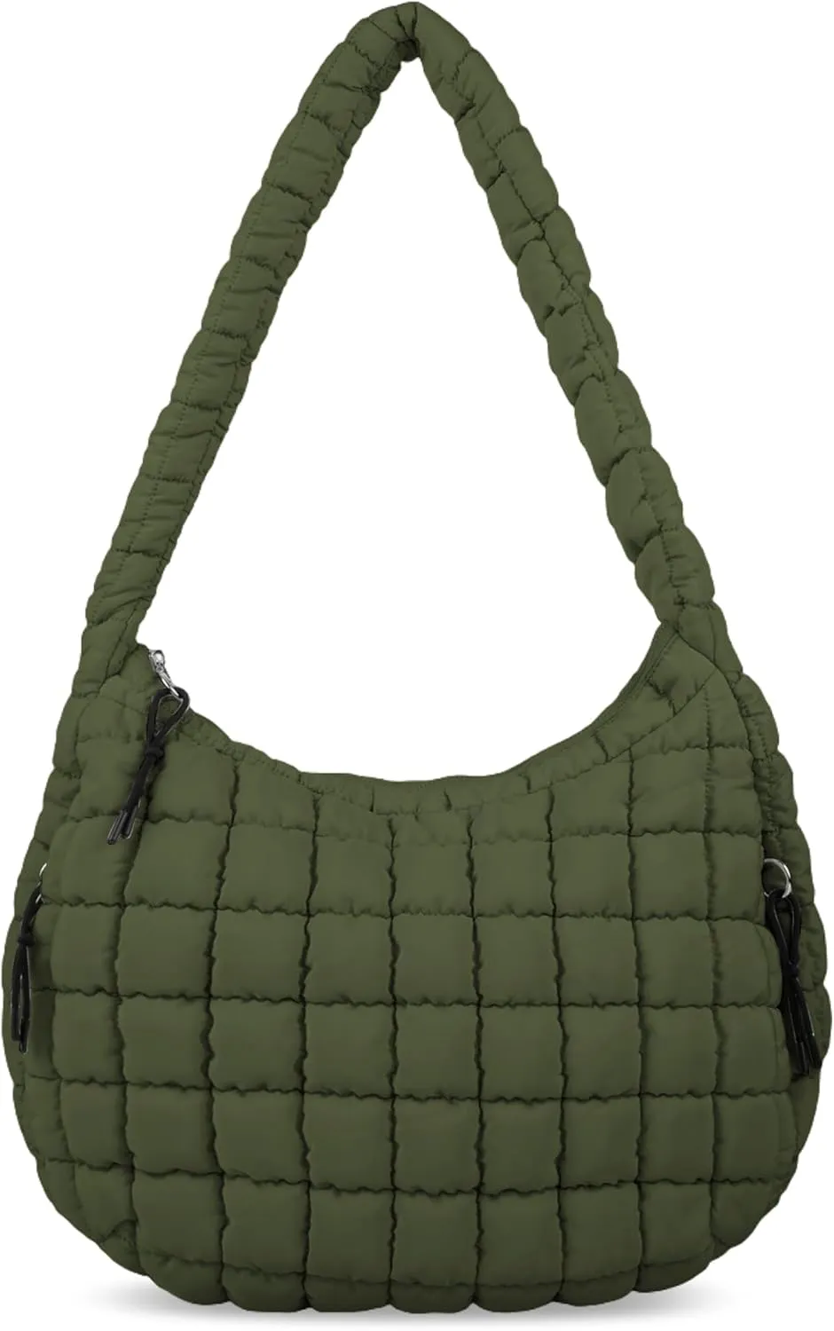 Puffer Tote Bag for Women, Large Quilted Tote Bag Puffy Crossbody Bag with Zipper, Nylon Quilted Carryall Bag Hobo Handbags