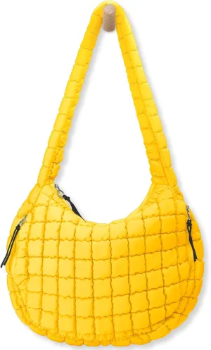 Puffer Tote Bag for Women Large Quilted Tote Bag Quilted Carryall Bag Soft Puffy Crossbody Bag Hobo Handbags Puff Purse