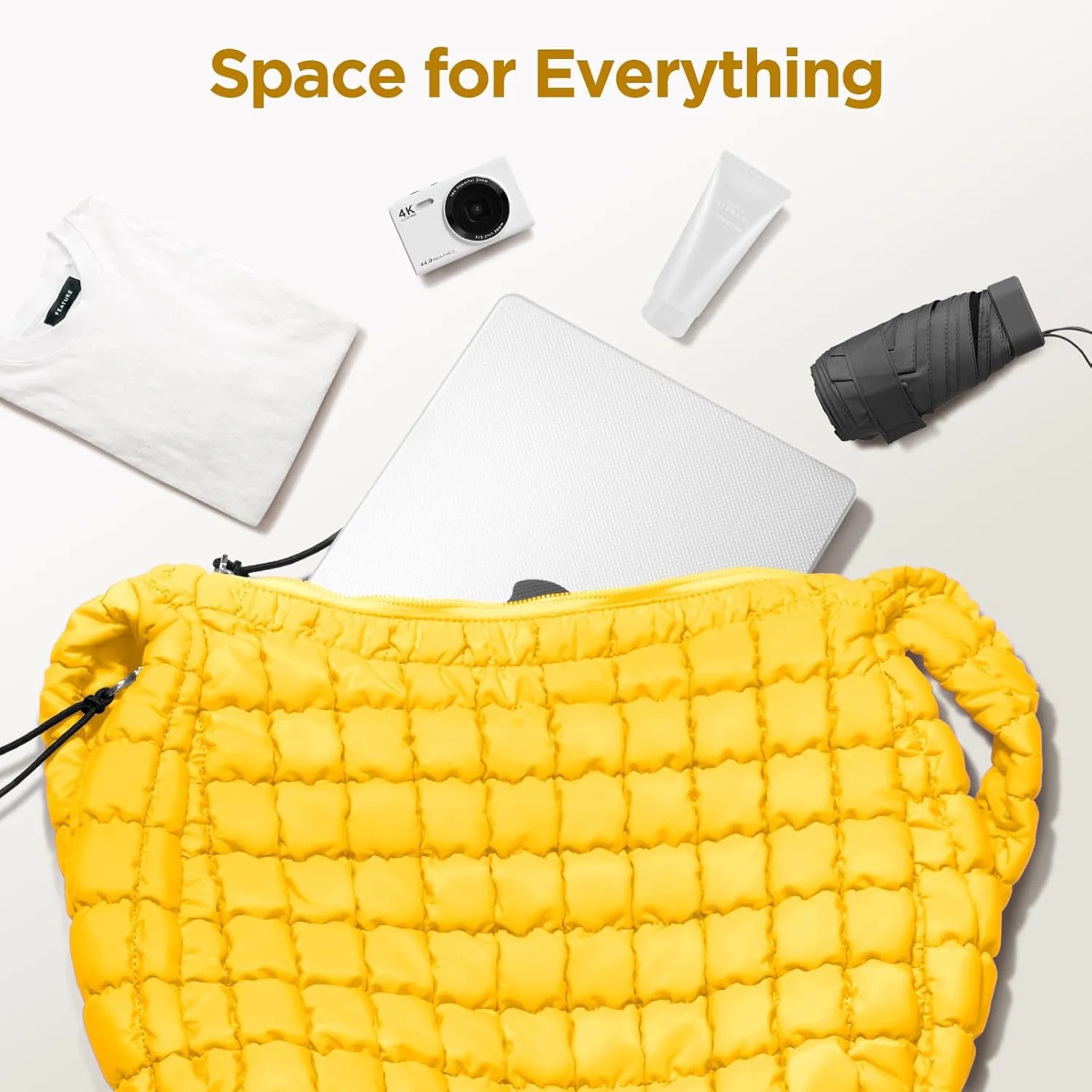 Puffer Tote Bag for Women Large Quilted Tote Bag Quilted Carryall Bag Soft Puffy Crossbody Bag Hobo Handbags Puff Purse