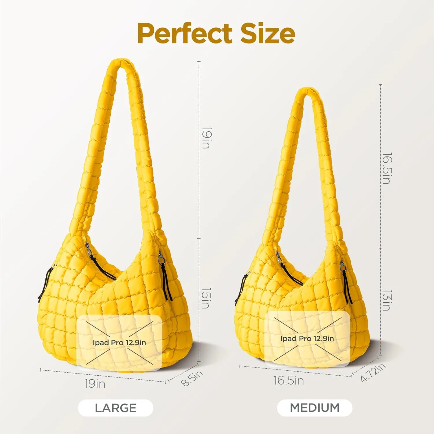 Puffer Tote Bag for Women Large Quilted Tote Bag Quilted Carryall Bag Soft Puffy Crossbody Bag Hobo Handbags Puff Purse