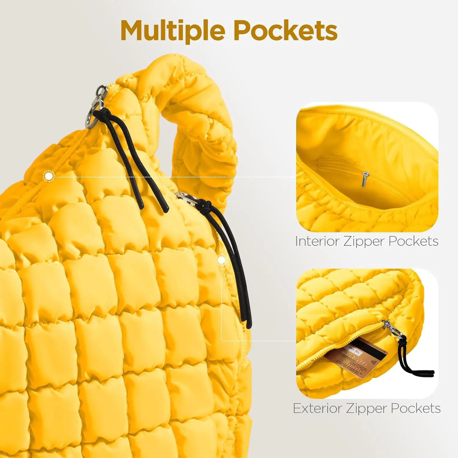 Puffer Tote Bag for Women Large Quilted Tote Bag Quilted Carryall Bag Soft Puffy Crossbody Bag Hobo Handbags Puff Purse