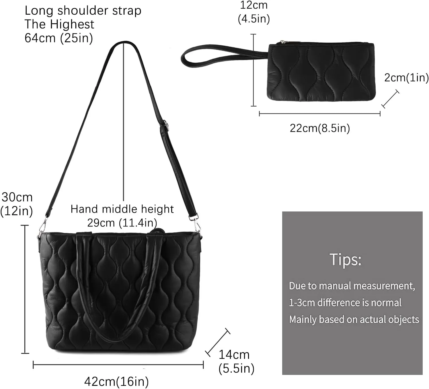 Puffer Tote Bag with zipper for Women, Large Quilted Handbags,Shoulder Bag,Top Handle Satchel for Travel,Work