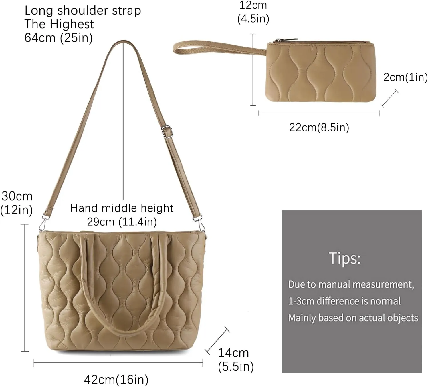 Puffer Tote Bag with zipper for Women, Large Quilted Handbags,Shoulder Bag,Top Handle Satchel for Travel,Work