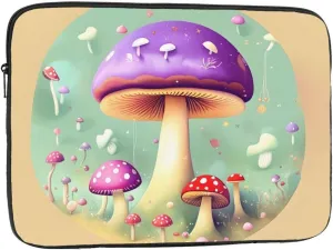 Purple Dream Mushroom Pattern Shockproof Portable Laptop 17 inch Sleeve Bag for Men and Women - Ideal for Business Travel, School, and Daily Use
