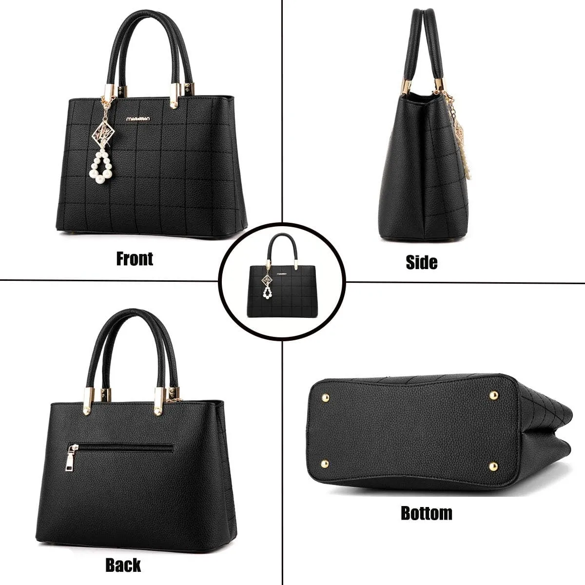 Purses and Handbags for Women PU Leather Top Handle Satchel Ladies Shoulder Tote Bags