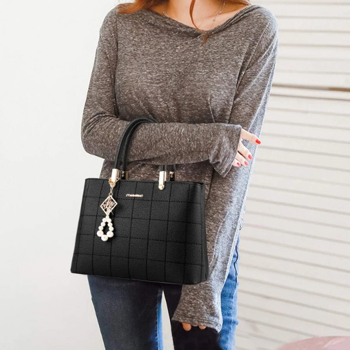 Purses and Handbags for Women PU Leather Top Handle Satchel Ladies Shoulder Tote Bags