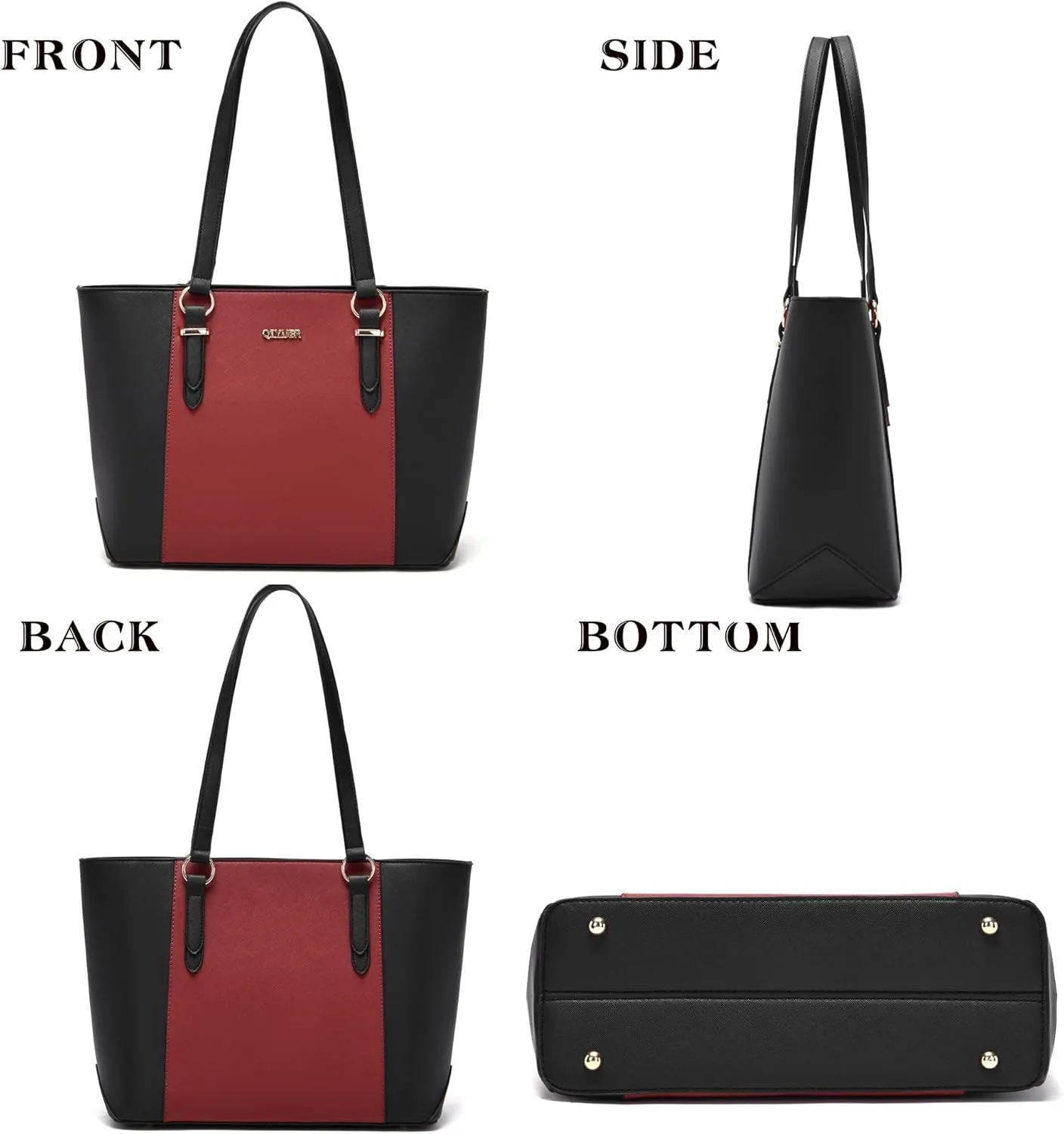 Qiyuer Women Purses Handbags Wallet Sets Shoulder Bags Top Handle Satchel Tote Purse Work Bag Set With Matching Wallet 3pcs