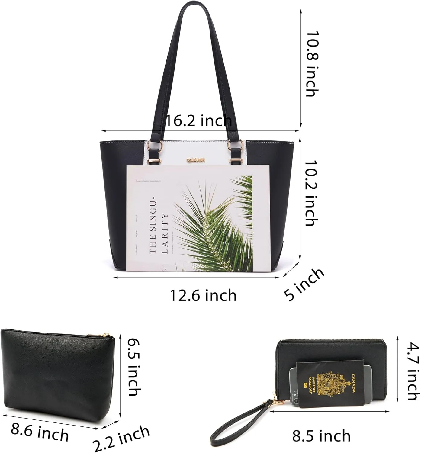 Qiyuer Women Purses Handbags Wallet Sets Shoulder Bags Top Handle Satchel Tote Purse Work Bag Set With Matching Wallet 3pcs