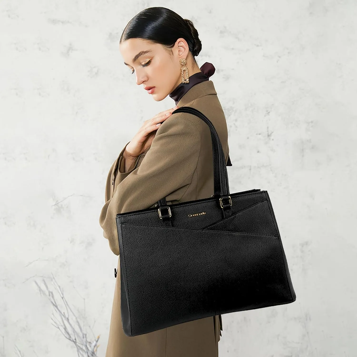 Queenoris Tote Bag for Women, 15.6 inch Laptop Large Capacity Top Handle Handbag Work Bags Computer Bag Office Briefcase