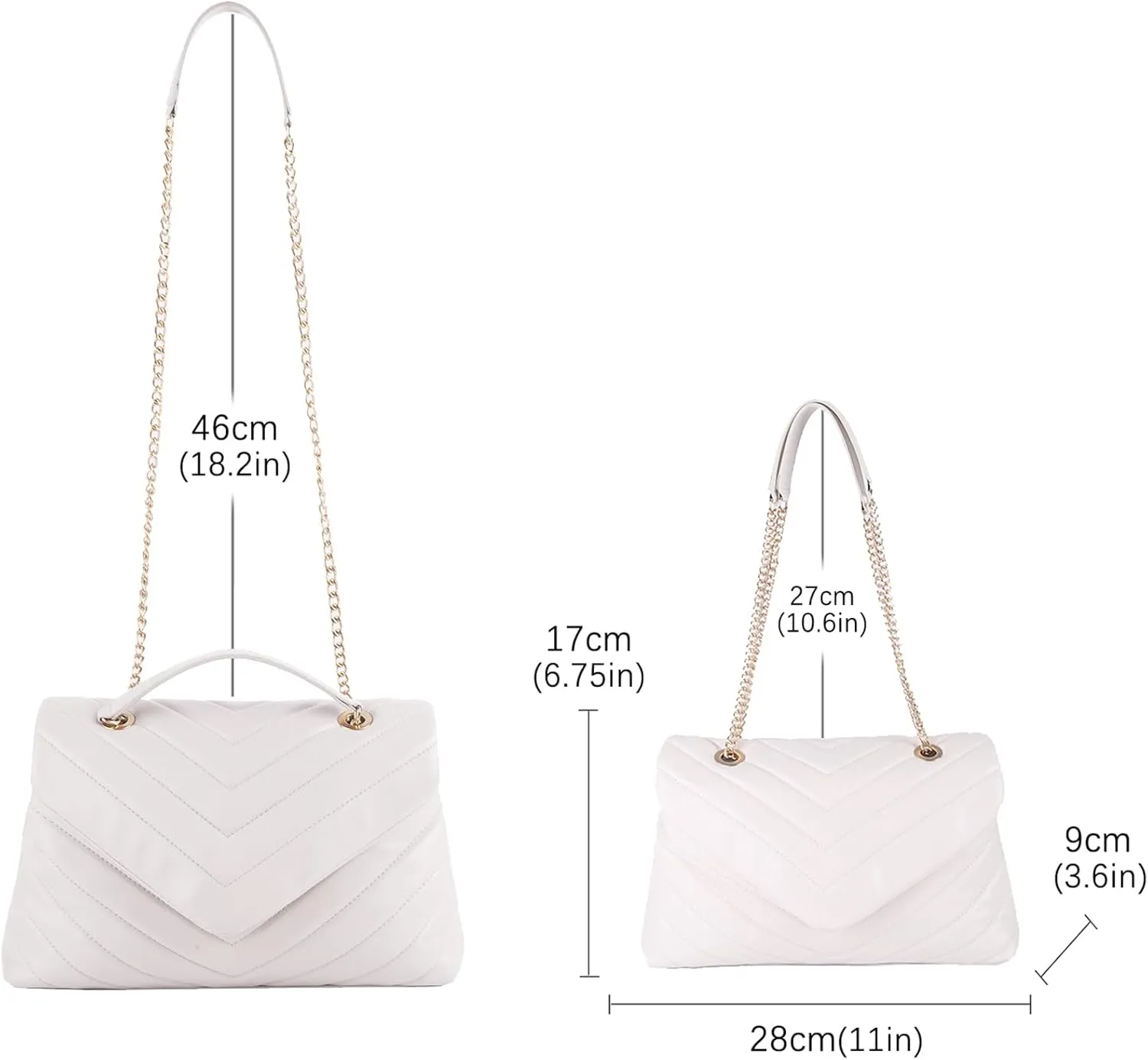 Quilted Crossbody Bag for Women, Soft Vegan Chevron Purses, Trendy Shoulder Handbags with Flap