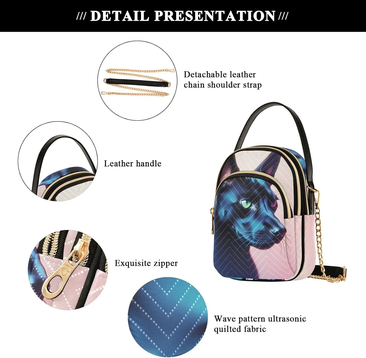 Quilted Crossbody Bag Small Shoulder Purse Women's Handbags Phone Purse with Chain