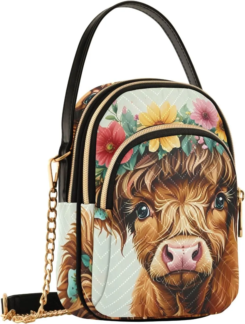 Quilted Crossbody Bag Small Shoulder Purse Women's Handbags Phone Purse with Chain