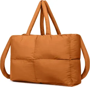 Quilted Puffer Tote Bag for Women Soft Puffy Hobo Crossbody Handbags Purse Lightweight Shoulder Bag