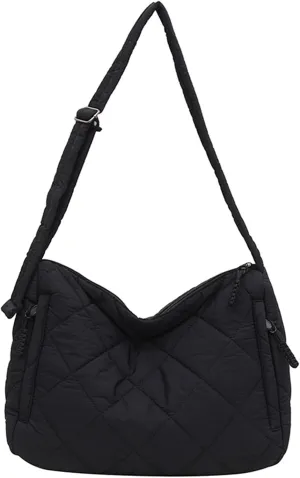 Quilted Puffer Tote Bags for Women, Puffy Crossbody Shoulder Handbags, Hobo Bag