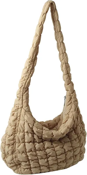 Quilted Tote Bag for Women Puffer Bags Large Padding Shoulder Bag Dumpling Underarm Bag Tote Bag Cloud Handbags with Zip