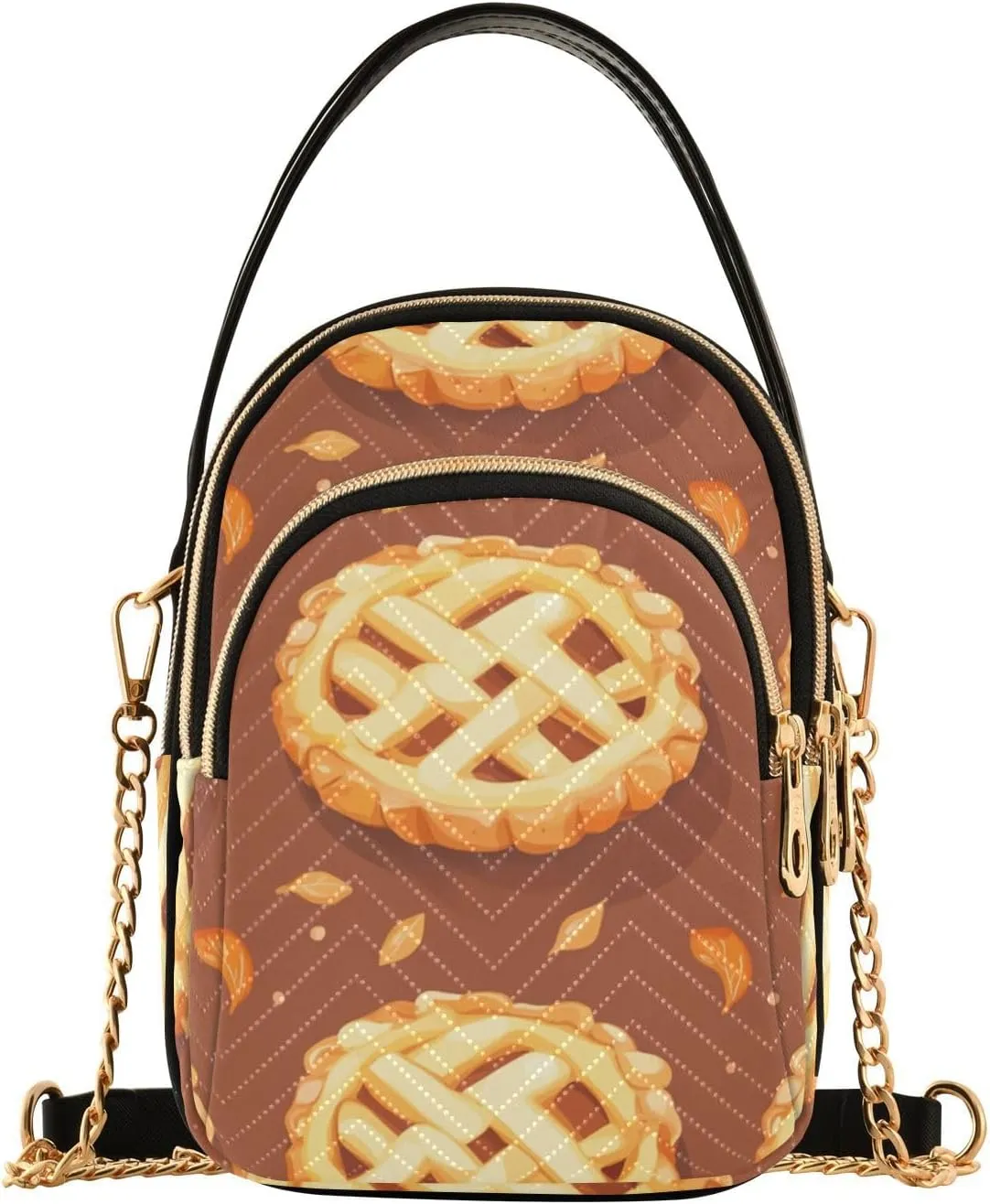 Quilted Tote Bag Pine Cone Biscuit Crossbody Shoulder Purse with Pockets, Everyday Handbags