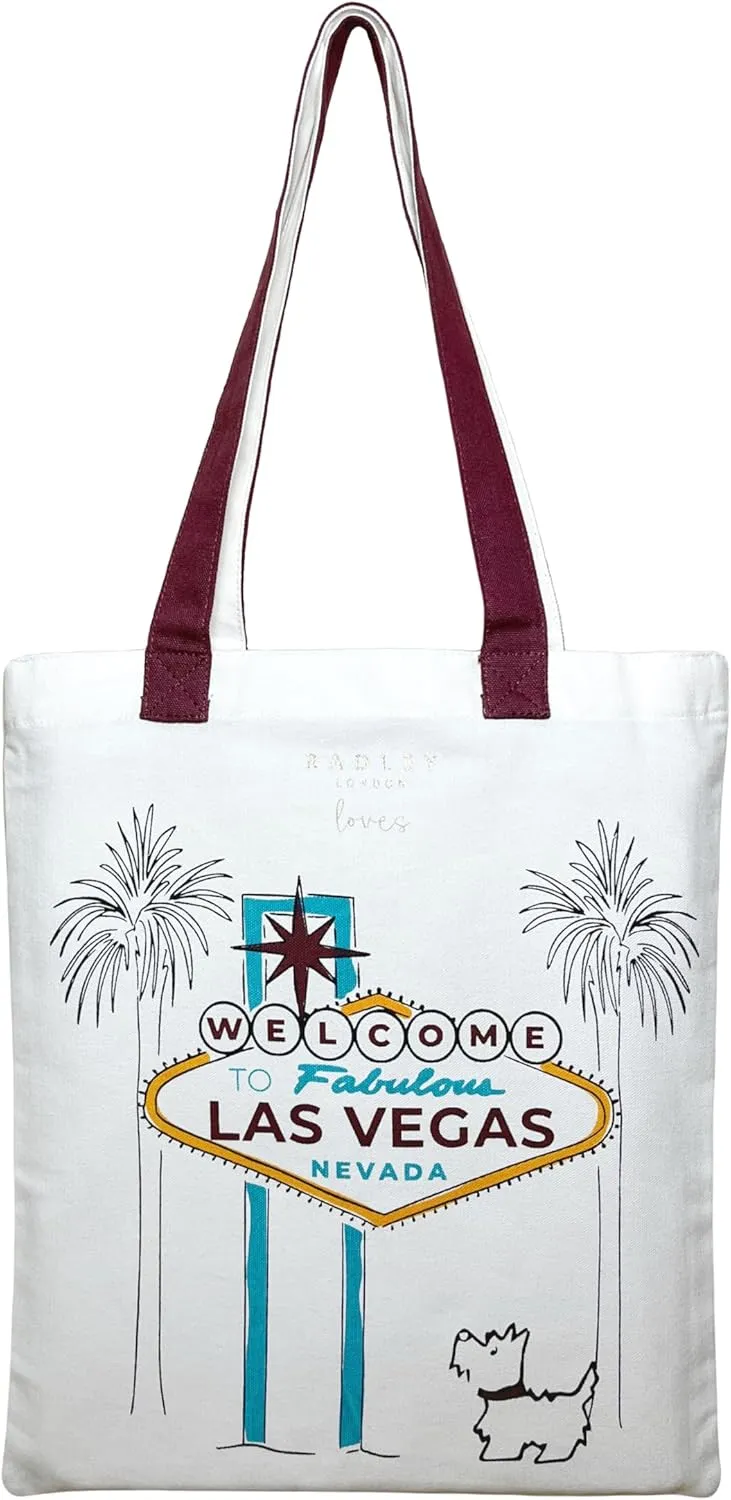 RADLEY London Welcome To Fabulous Las Vegas Nevada Responsible Medium Canvas Tote Bag, Natural