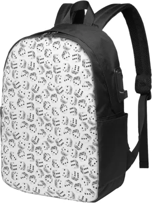 Random Dice Lightweight Laptop Backpack With Usb Port - Travel Bag And Office Bag, Suitable For Office And Travel