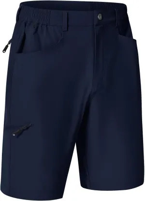 Rdruko Men's 9” Golf Shorts Stretch 4 Pockets Dress Shorts Elastic Waist Casual Flat Front Quick Dri Work Hiking Zip Cargo