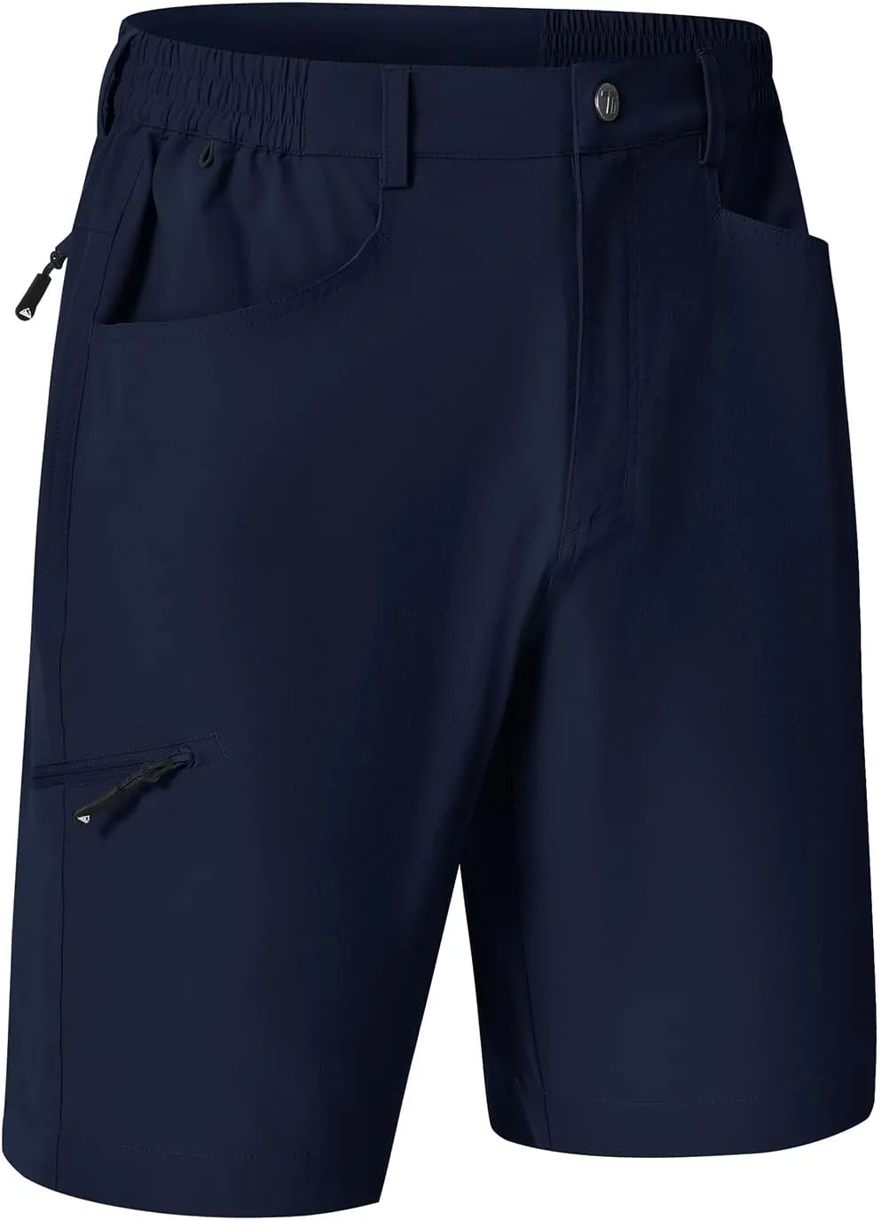 Rdruko Men's 9” Golf Shorts Stretch 4 Pockets Dress Shorts Elastic Waist Casual Flat Front Quick Dri Work Hiking Zip Cargo